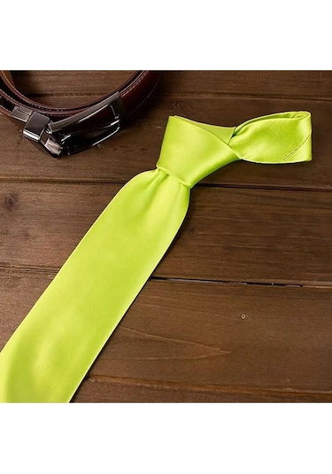 Tezzgelsin Erkek Saten Kravat ve Mendil Set Fıstık Yeşili