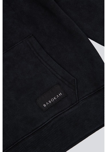 Kids Boy Strike Wash Kapüşonlu Sweatshirt Si̇yah Siyah