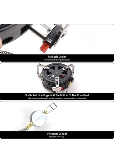 Pazly Kamp Sobası Yüksek İrtifa Kızılötesi Taşınabilir Rüzgara Dayanıklı, Y25174 Siyah Siyah