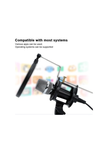 Mufunye Mini Kondansatör Mikrofon Pc Mikrofon 3.5mm Tak Ve Çalıştır Ev Stüdyosu Podcast Vokal Kayıt Mikrofon