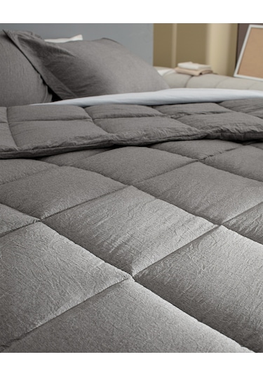 Madame Coco Meleni Tek Kişilik Comforter Set - Kahverengi Toprak