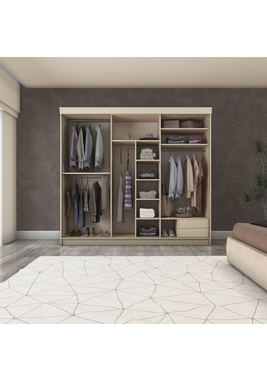 Sürgülü Gardırop Koton Vizon 275cm