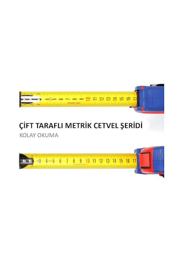 Workpro Wp261044 8mx25mm Naylon Kaplama Sarı Çift Taraflı Manyetik Çelik Şerit Metre Fr Wp261044 8 M