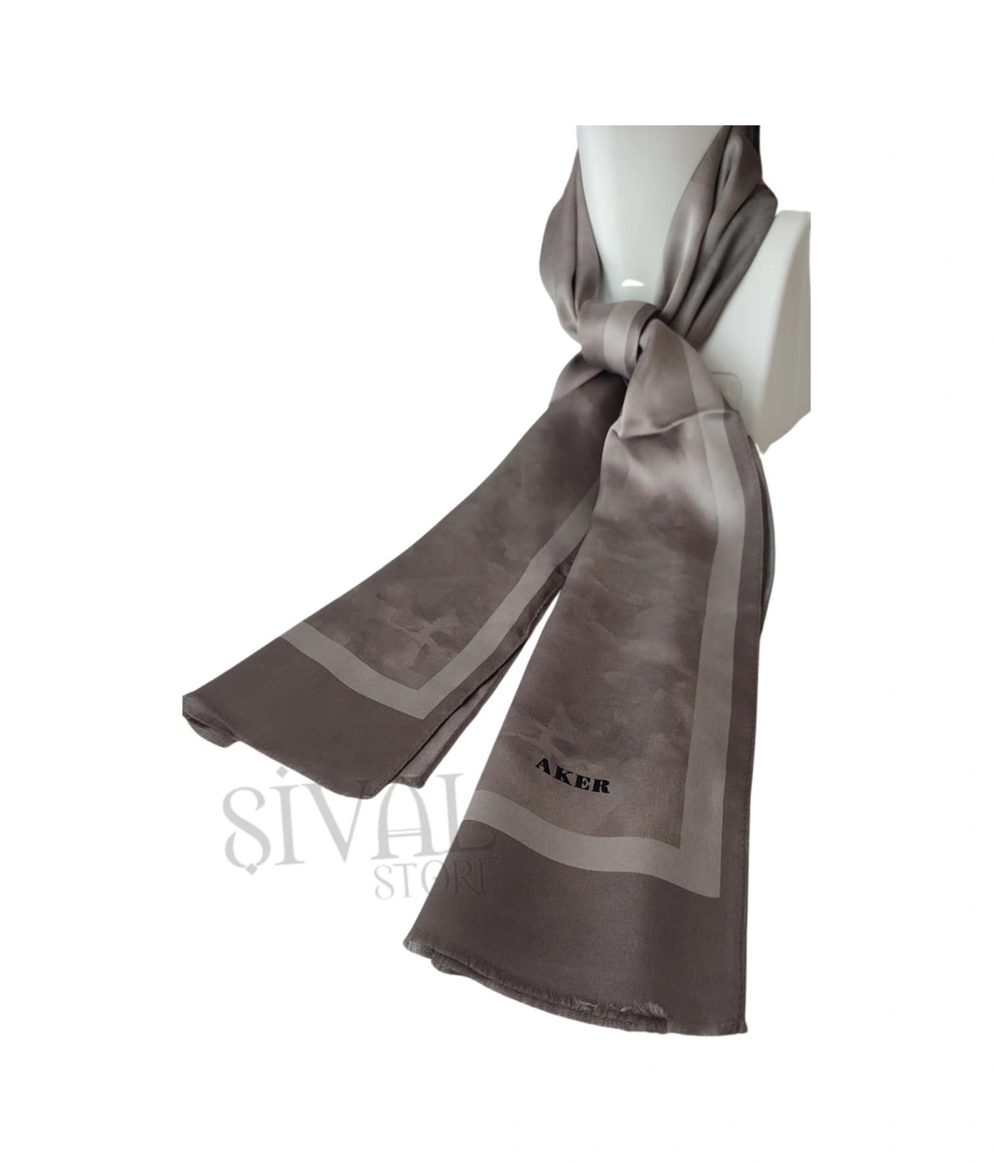 Çakıltaşı Aker İpek Jakar Fular 331 Kahverengi