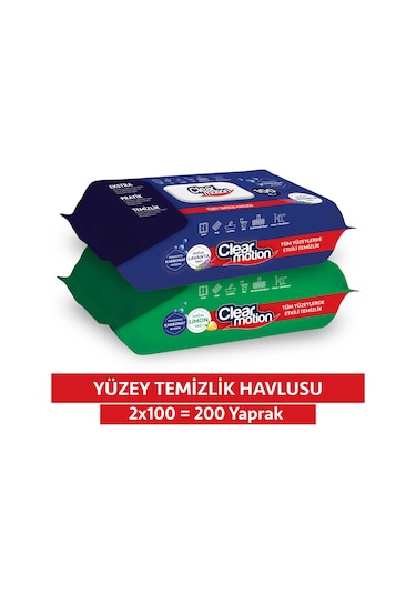 Clearmotion Yüzey Temizlik Havlusu (2x100) 200 Yaprak
