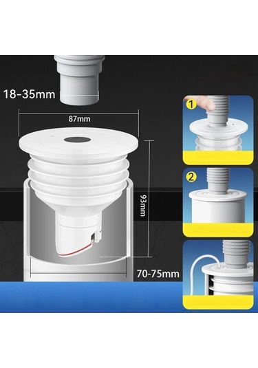 Pazly Suntek Silikon Drenaj Borusu Contası Deodorant Beyaz 93mmx87mm -