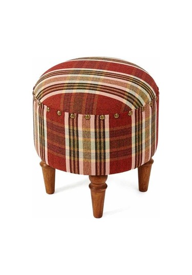 Just Home Triport Puf - Ekose Renkli