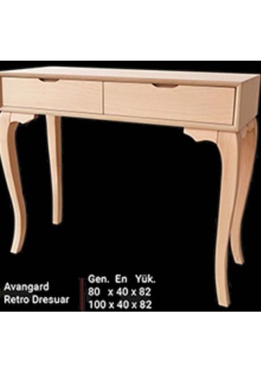 Dresuar Çift Çekmece Kayın Lükens Aslan Ayak Ahşap Kayın Kaplama (392543211) Akçaağaç