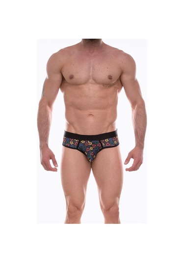 Don Moris Erkek Desenli Slip Külot Gri Melanj