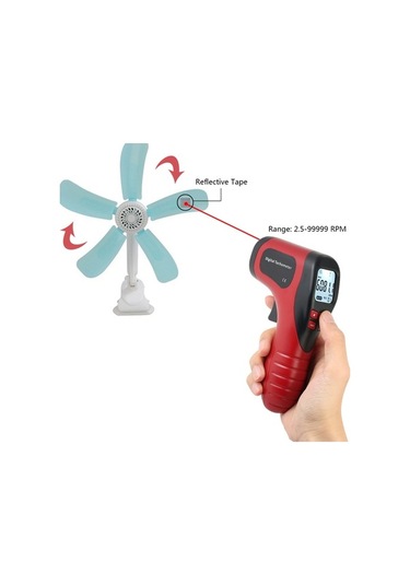 Didadodo Yüksek Hassasiyetli Kırmızı Taşınabilir Dijital Lazer Takometre - 2.5-99999 Rpm Motor Hız Ölçer Kırmızı