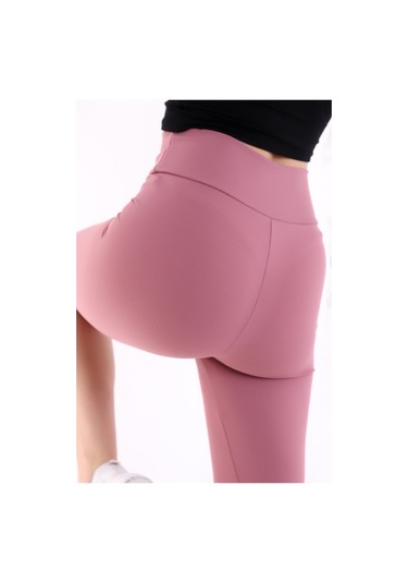 Self Clothing Kadın Gül Kurusu Yüksek Bel Fitilli Dayanıklı Örme Kumaş Toparlay (548212938)