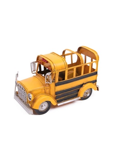 Dekoratif Metal Araba Okul Otobüsü Kalemlik 01