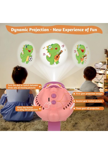 Çocuklar İçin Taşınabilir Vantilatör Bileklikli, Dink Projeksiyon, Pembe,