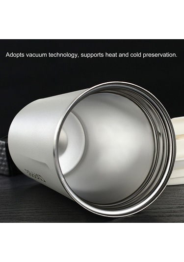 Yuntech01 304 Paslanmaz Çelik Çift Katlı Vakumlu Isı Saklayıcı, Araçta Taşınabilir, Ev Ofis Spor Seyahat Kullanıma Uygun, Pembe 380ml Kupa Siyah