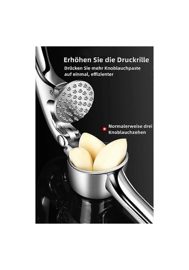 Kolay Pres Saplı Sarımsak Presi Mutfak Aleti - Daha Fazla Sarımsak Ezmesi Çıkarmak İçin Sarımsak Doğrayıcı Alet - Kolay Temizlenen Sarımsak Presi - Gümüş Siyah