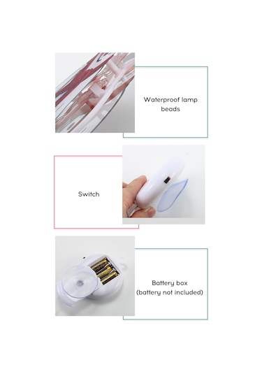 Suofeng S2-kardan Adam Figürlü Led Işık Zinciri, Islak Beyaz Işık, Noel Dekorasyonu, Pencere/perde Süsü, Pilli Piller Dahil Değil Çok Renkli