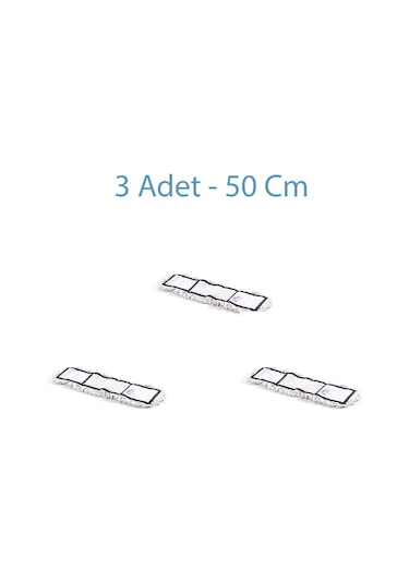 Ekol Yedek Nemli Mop Paspas Başlığı Beyaz 3 Adet 50 CM