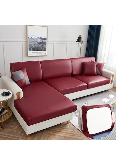 Şarap Kırmızısı Su Geçirmez Pu Mobilyalar Koruyucu Kanepe Minder Örtüsü Köşe Kane Minderi Slipcover Elastik Koltuk Örtüsü 56747244