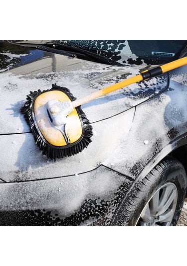 Mufunye Sarı Otomobil Yıkama Mopu: Yumuşak Tüylü, Kırılmaz Bıçaklı, Uzun Gömlekli, Değiştirilebilir Fırça Kılıfı - Araç Bakımı Aracı