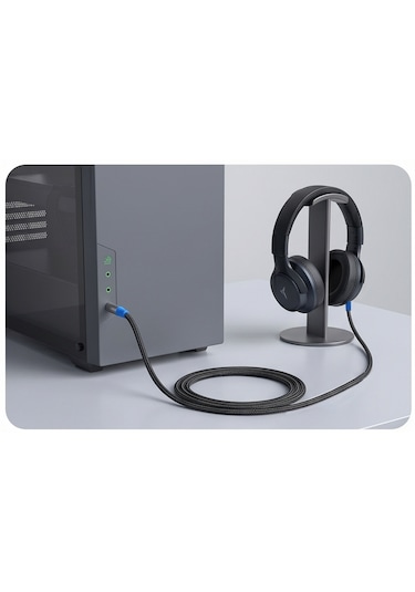 Aux Kablo 3.5mm Audio Kablosu Telefon, Tablet, Laptop Ve Araç İçin Ses Kablosu 100 Cm