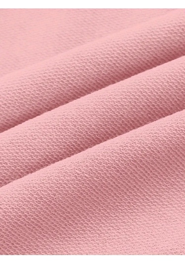 Kışlık Kapüşonlu Sweatshirt, Çocuk Pembe Kelebek Baskılı Pembe