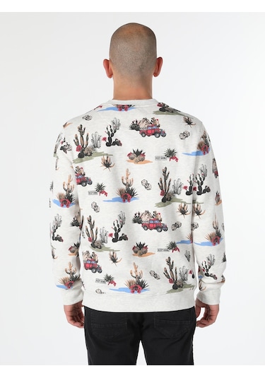 Colin's Regular Fit Baskılı Beyaz Erkek Sweatshirt CL1061632_Q1.V1_SNM