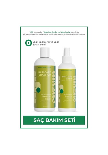 Enzym Cosmetics Yağlı Saç Derisi Ve Yağlı Saçlara Özel Yağlanma Karşıtı Saç Bakım Spreyi 200 ML + Şampuan 400 ML