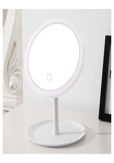 Yuvarlak Işıklı Makyaj Aynası 3 Renk Işık Şiddeti Ayarlanabilir