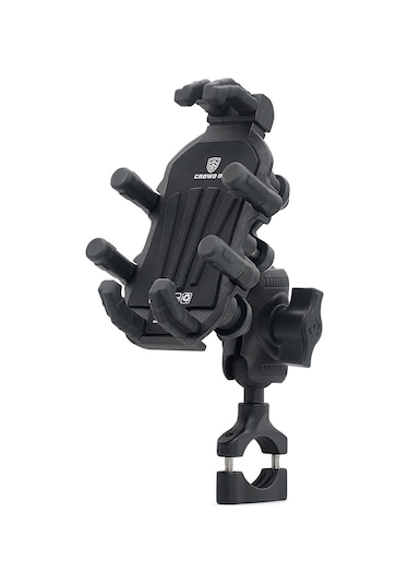 Lemestar Dayanıklı Motosiklet Telefon Tutucu - Siyah Alüminyum Alaşımlı Ve Naylon Siyah