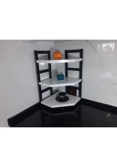 Akıs Home  Üçlü Tezgah Üstü Köşe Raf Beyaz