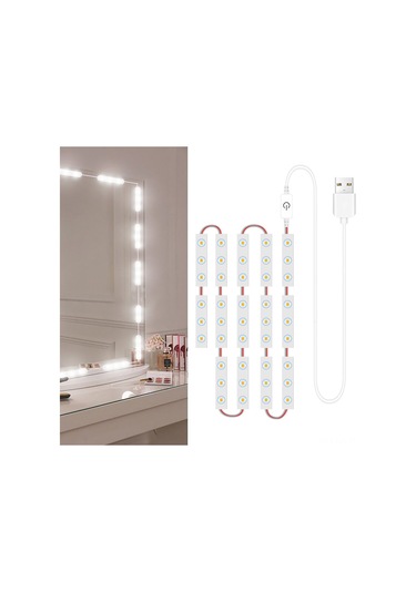 Gajeena 14'lü Usb Dokunmatik Led Ayna Işığını, Parlaklığı Ayarlanabilir Banyo Makyaj Dolabı Işığı, Göz Bakımı Yumuşak Işık Çok Renkli