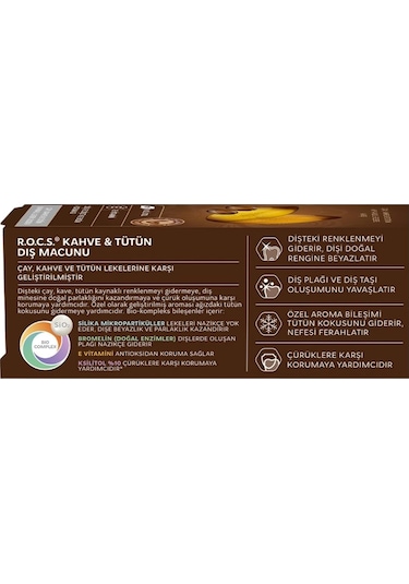 R.o.c.s. Kahve & Tütün Lekelere Karşı Diş Macunu 60ml