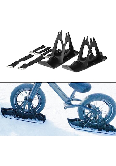 Suntek Kış Kar Kızağı Bisiklet Kayak Kızak Spor Siyah Siyah
