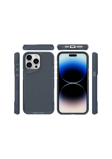 Apple Uyumlu iPhone 15 Pro Max Kılıf Airbag Kenarlı T-max Mat Standlı Kılıf