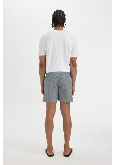 DeFacto Çizgili File Astarlı Kısa Boy Deniz Şortu U0024AZ24HSNV100