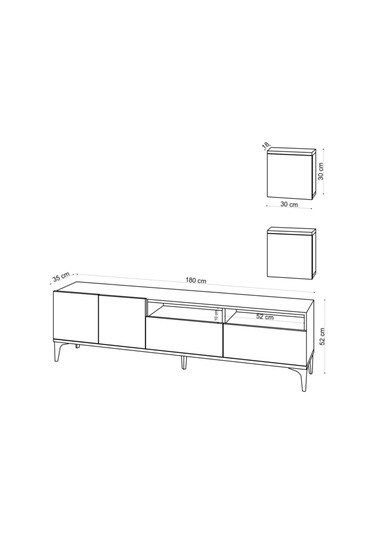 Decormet Lupin Tv Ünitesi Safir Meşe -dec-20040 Çok Renkli