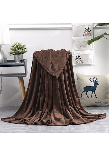 Ximistore9 Kahverengi Kuru Yaka Tek Renk Coral Yün Ev Tekli Battaniye 50x70cm 90gr - Konforlu, Dayanıklı, Ev Kullanıma Uygun Diğer