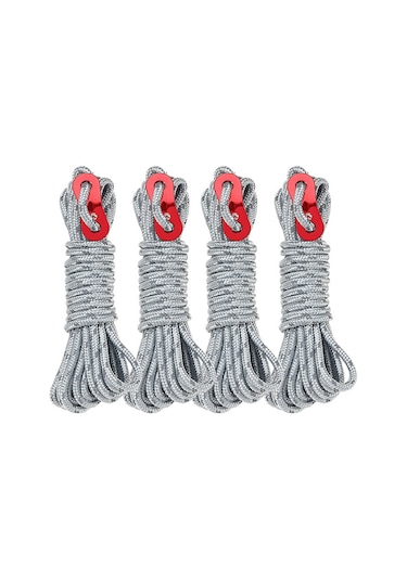 Xindoker Dayanıklı Poliester Kamp Teli 4mm, Yansıtıcı, Fırtına Dayanıklı, Çadır/vişne Sabitleme, 1900n Yük Kapasitesi Fs-4500 Çok Renkli