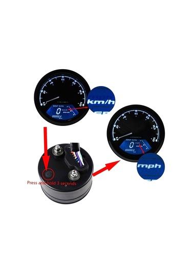 12000rpm 6 Dişli Evrensel Motosiklet Lcd Dijital 199 K16270