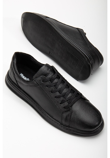 Garantili D563 Günlük Ortopedik Hakiki Deri Erkek Ayakkabı Siyah