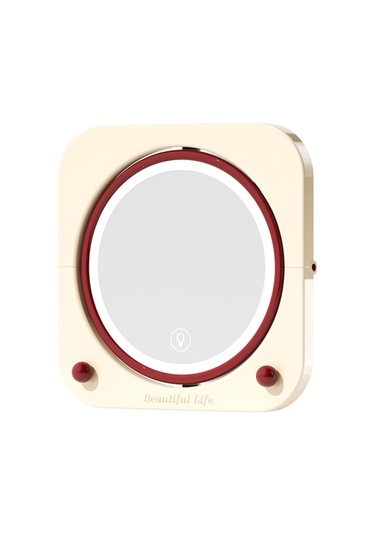 Yifomall Duvarlara Monte Edilebilir Led Aydınlatmalı Katlanır Makyaj Aynası - 3 Renkli Dokunmatik Işık