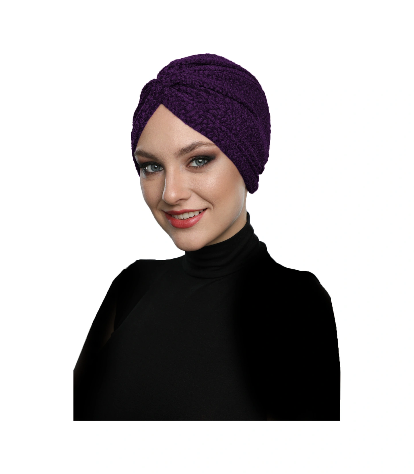 Brokar W Mürdüm Hazır Türban Tesettür Bone Mürdüm