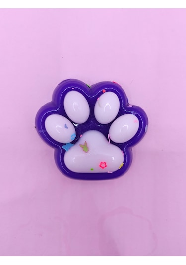 Pati Taba Squishy Kedi Pati Sıkma 7 Cm Pullu Pati Sukuşi - Mor