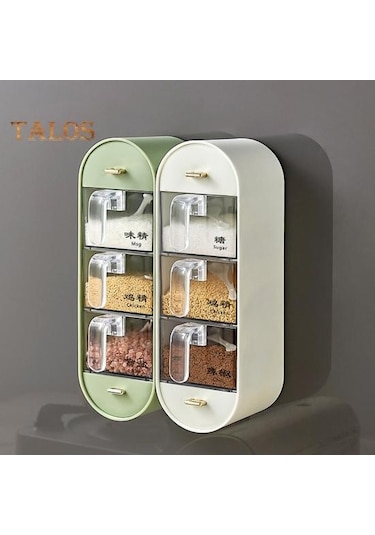 Beyaz Baharat Kutusu Entegre Toz Geçirmez Pp Malzeme Pratik Yumruksuz Baharat Kabı Ev Tedarik Beyaz