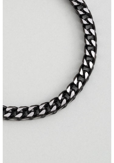 Metalik Stil Çelik Erkek Bileklik Gri