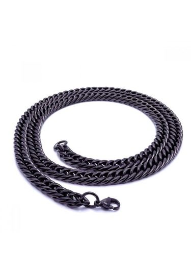 Erkek Balık Sırtı Çelik Erkek Kolye 1,6mm X 4mm 9183 Siyah