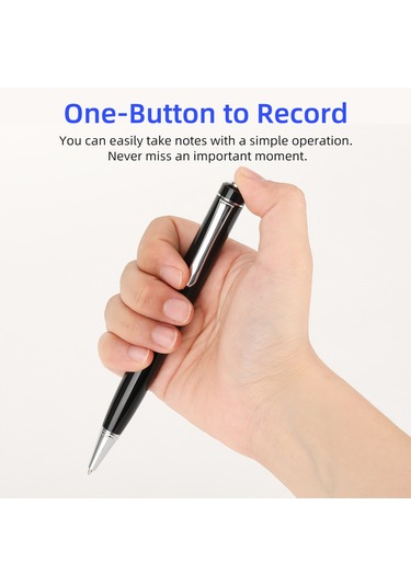 Geeroyoo Profesyonel Kalem Şeklinde Ses Kaydedici - 384 Saat Kayıt, Usb Şarj, Mp3 Çalar, 32gb Hafıza