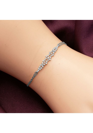 Minimal Tasarım 14 Ayar Beyaz Altın Nişan Seti Stpj34072