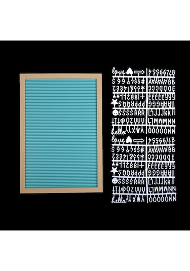 Büyük Boy Mavi Yazı Panosu Mesaj Tahtası; 2 Harf Seti Hediyeli