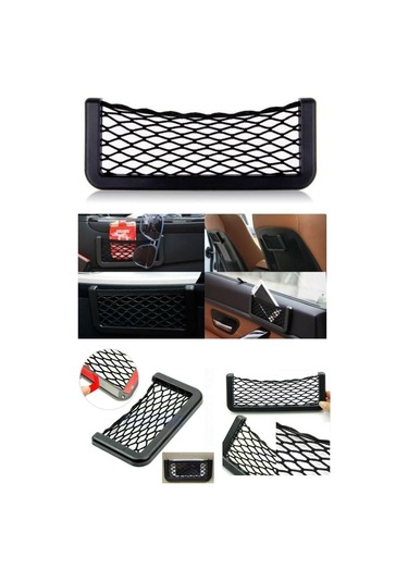 Telefon Tutucu Torpidoya Yapışan File 15 8 Cm Siyah 1 Yıl Torpido Üstü File